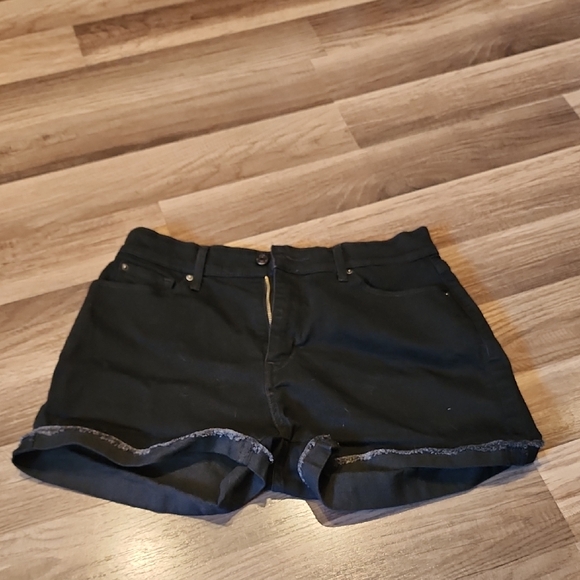 Black Denim Women's Shorts - Picture 1 of 8